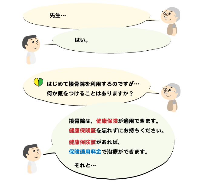 うしき接骨院,健康保険証を忘れずに