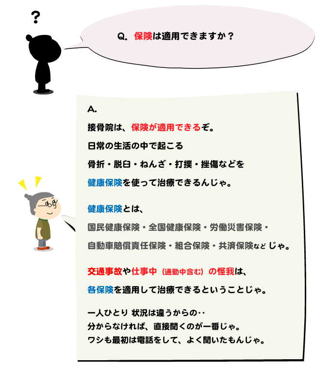 うしき接骨院,保険について